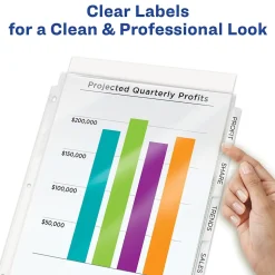 Avery Index Maker Standard Weight Sheet Protector Plastic Dividers, 5-Tab, 8-1/2