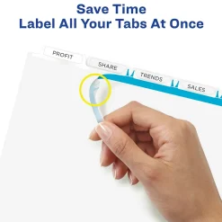 Avery IndexMaker Print & Apply Label Dividers, 5-Tab, Clear, 5/Pack (11436)