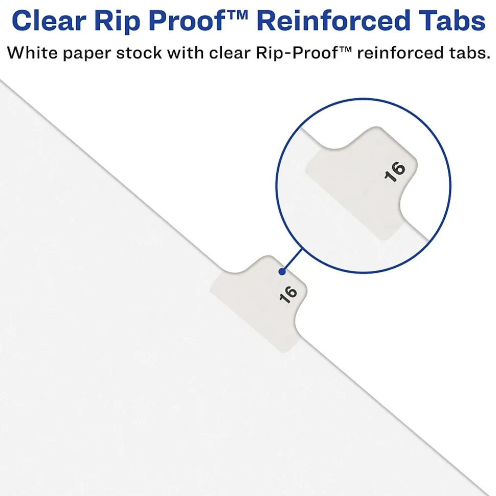Avery Individual Numeric Paper Dividers, #8, White, 25 Sets/Pack (11918)