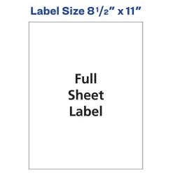 Avery Inkjet Full Sheet Labels, 8 1/2