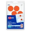 Avery Laser Color Coding Labels, 1 1/4" Dia., Neon Red, 8/Sheet, 50 Sheets/Pack (5497)