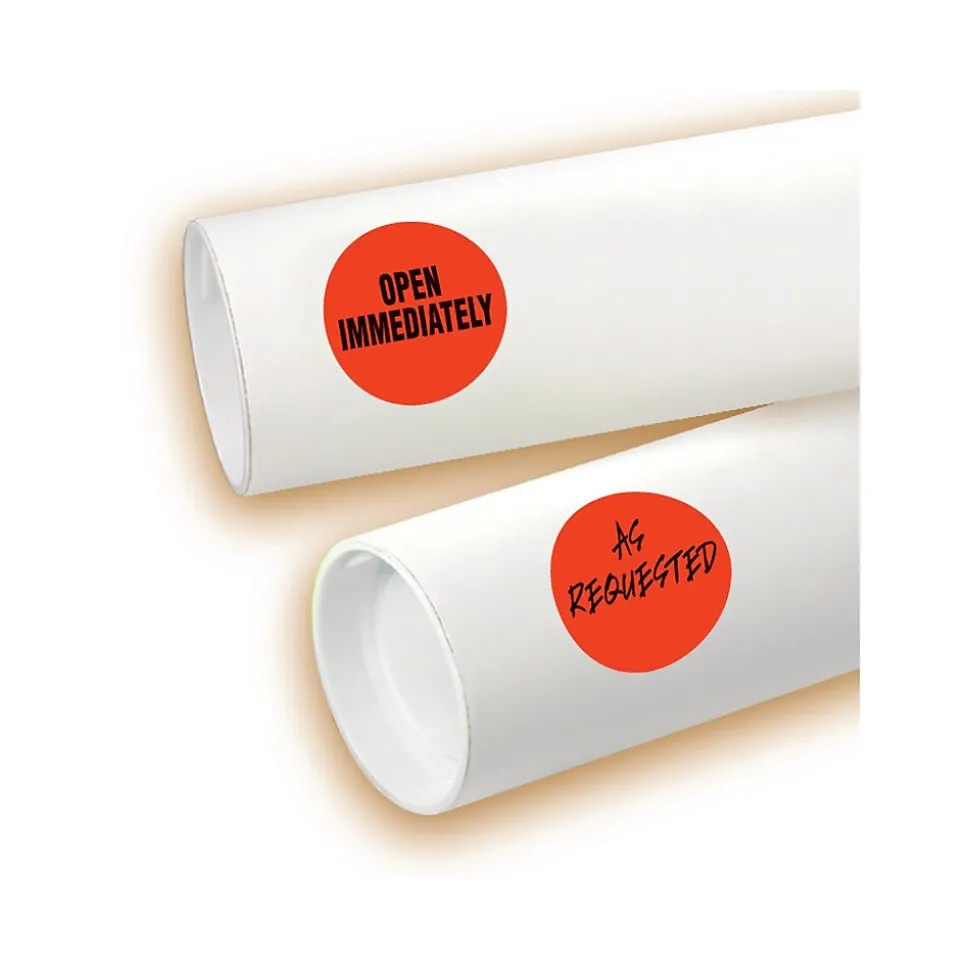 Avery Laser Color Coding Labels, 1 1/4" Dia., Neon Red, 8/Sheet, 50 Sheets/Pack (5497)