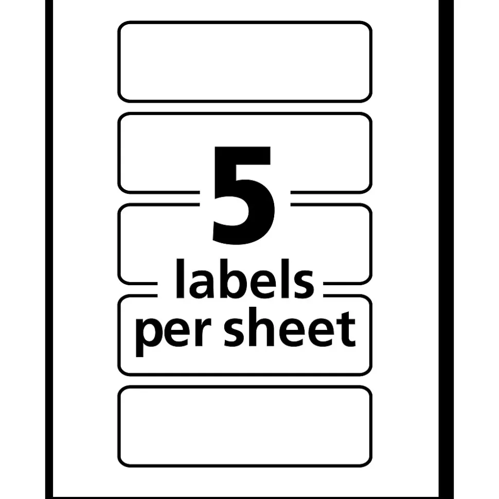 Avery Laser Color Coding Labels, 1" x 3", Neon Orange, 5/Sheet, 40 Sheets/Pack (5477)