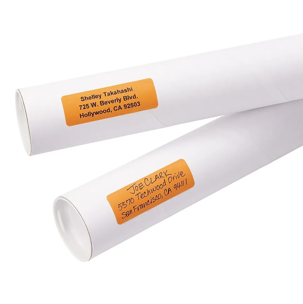 Avery Laser Color Coding Labels, 1" x 3", Neon Orange, 5/Sheet, 40 Sheets/Pack (5477)