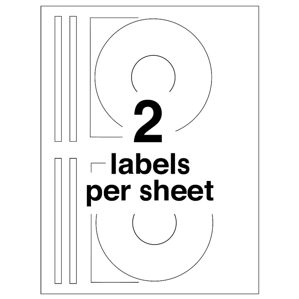 Avery Laser Media Labels, White Matte, 40 Disc and 80 Spine Labels/Pack (5692)
