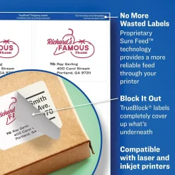 Avery Laser/Inkjet File Folder Labels, 2/3" x 3 7/16", White, 30/Sheet, 60 Sheets/Pack (75366)