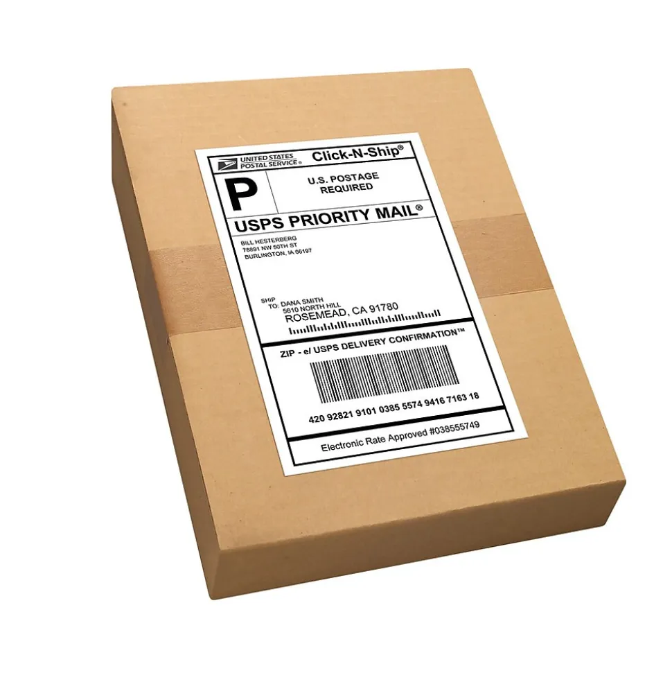 Avery Laser/Inkjet Shipping Labels, 5-1/2" x 8-1/2", White, 500 Labels/Box (95930)