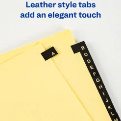 Avery Leather Style Pre-Printed A - Z Paper Dividers, Buff with Black Tabs (25180)