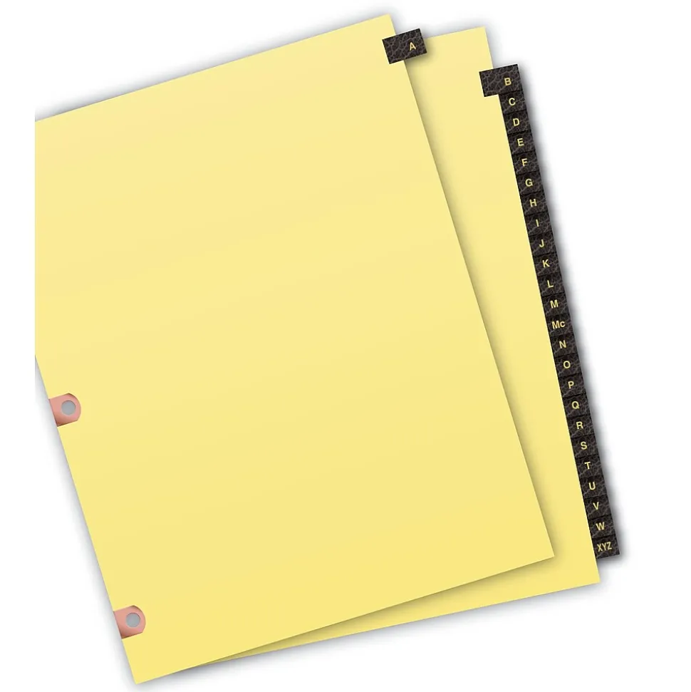 Avery Leather Style Pre-Printed A - Z Paper Dividers, Buff with Black Tabs (25180)