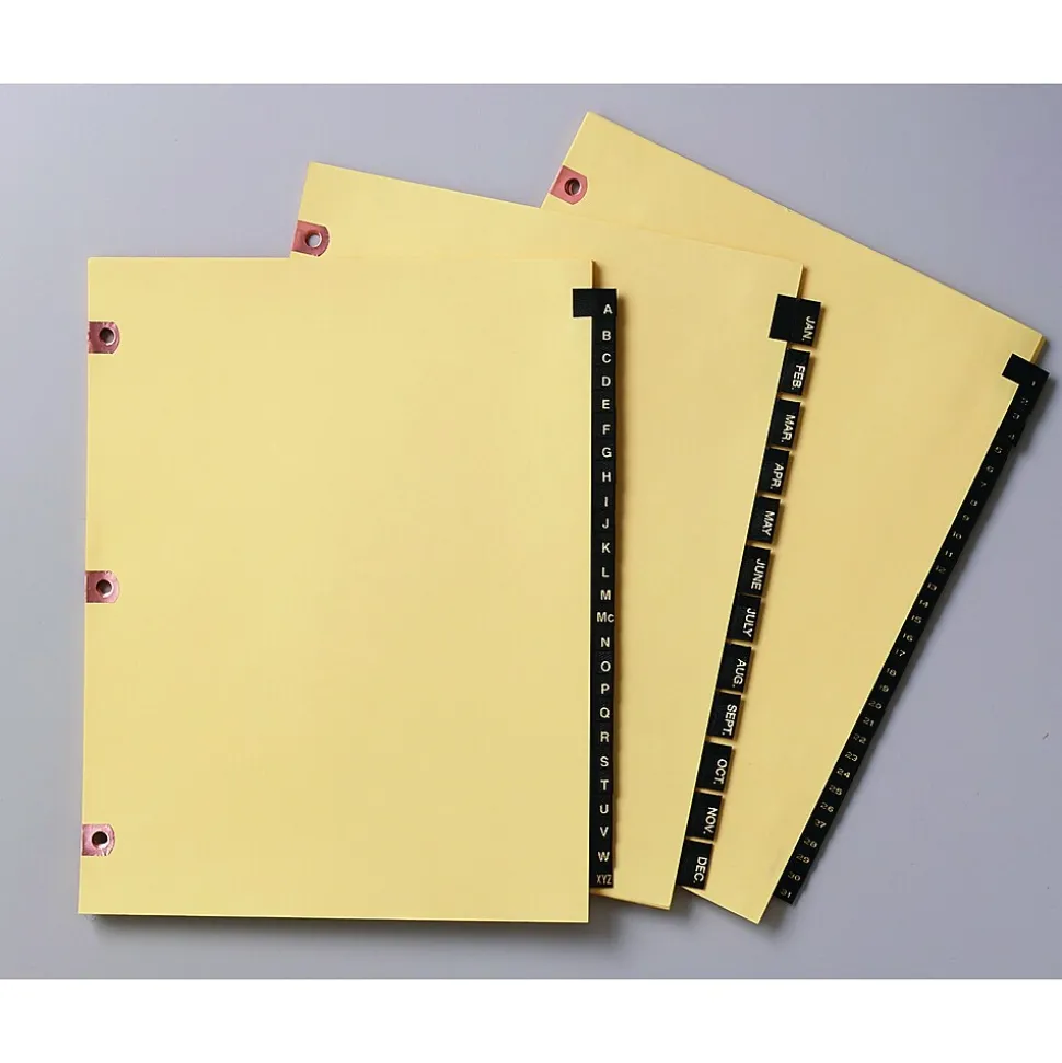 Avery Leather Style Pre-Printed A - Z Paper Dividers, Buff with Black Tabs (25180)