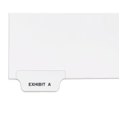 Avery Legal Pre-Printed Paper Dividers, Bottom Tab EXHIBIT A, White, Avery Style, Letter Size, 25/Pack (11940)