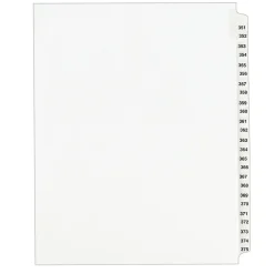 Avery Legal Pre-Printed Paper Divider Collated Set, 351-375 Tabs, White, Avery Style, Letter Size (01344)