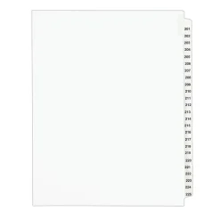 Avery Legal Pre-Printed Paper Divider Collated Set, 201-225 Tabs, White, Avery Style, Letter Size (01338)