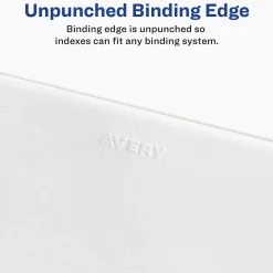Avery Legal Pre-Printed Paper Divider, Side Tab A, White, Avery Style, Letter Size, 25/Pack (01401)