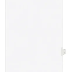 Avery Legal Pre-Printed Paper Dividers, Side Tab #19, White, Avery Style, Letter Size, 25/Pack (01019)