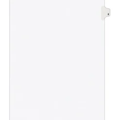 Avery Legal Pre-Printed Paper Dividers, Side Tab #2, White, Avery Style, Letter Size, 25/Pack (11912)