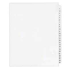 Avery Legal Pre-Printed Paper Divider Collated Set, 1-25 Tabs, White, Avery Style, Letter Size (01330)