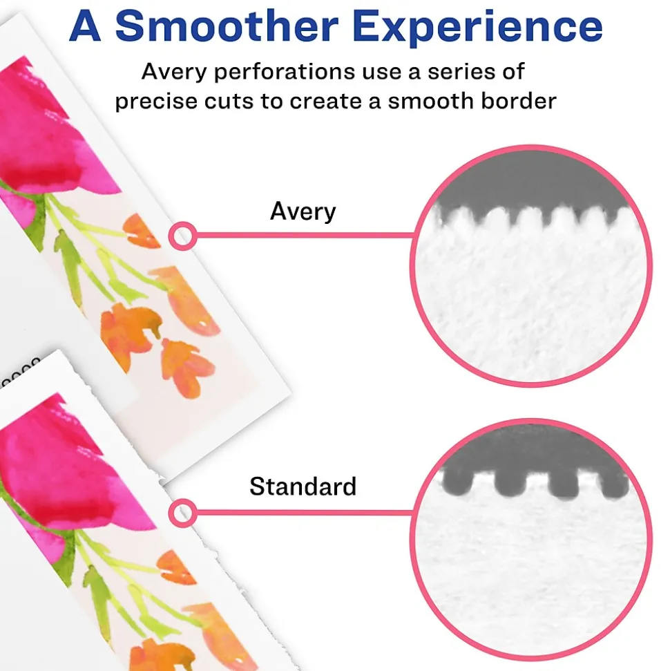 Avery Microperforated Business Cards, 2" x 3 1/2", Matte White, 250 Per Pack (8371)