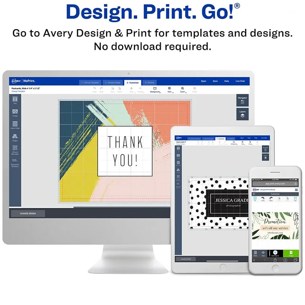 Avery Microperforated Business Cards, 2" x 3 1/2", Matte White, 250 Per Pack (8371)