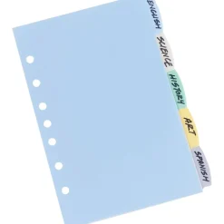 Avery Mini Write & Erase Plastic Blank Dividers, 5-Tab, Assorted Colors, 5/Pack (16180)