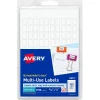 Avery Multipurpose Labels, 5/16" x 1/2", White, Non-Printable, 1100 Labels/Pack (5412)