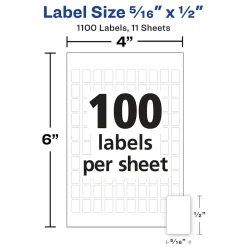 Avery Multipurpose Labels, 5/16