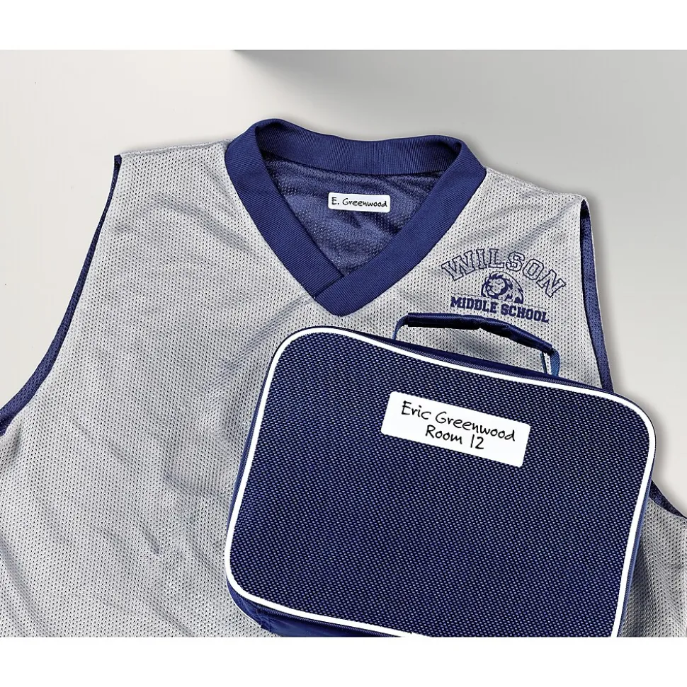 Avery No-Iron Fabric Labels, Assorted Shapes and Sizes, White, Non-Printable, 45 Labels/Pack (40700)