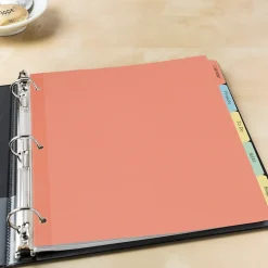 Avery Plain Tab Write-On Paper Dividers, 5 Tabs, Multicolor, 36 Sets/Pack (11508)