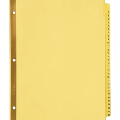 Avery Pre-Printed Paper Dividers with Laminated Tabs, 1-31 Tabs, Buff, Gold Reinforced (11308)