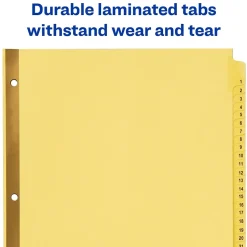 Avery Pre-Printed Paper Dividers with Laminated Tabs, 1-31 Tabs, Buff, Gold Reinforced (11308)