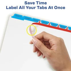 Avery Print & Apply Blank Tab Dividers, 8-Tab, Blue, 5/Pack (11411)