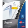 Avery Print-On Paper Dividers, 5 Tabs, White, 25 Sets/Pack (11517)