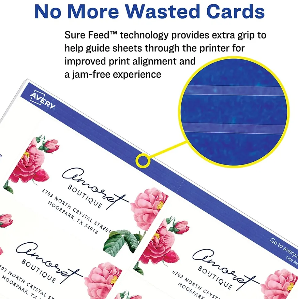 Avery Print-to-the-Edge Business Cards, 2" x 3 1/2", Matte White, 160 Per Pack (5881)