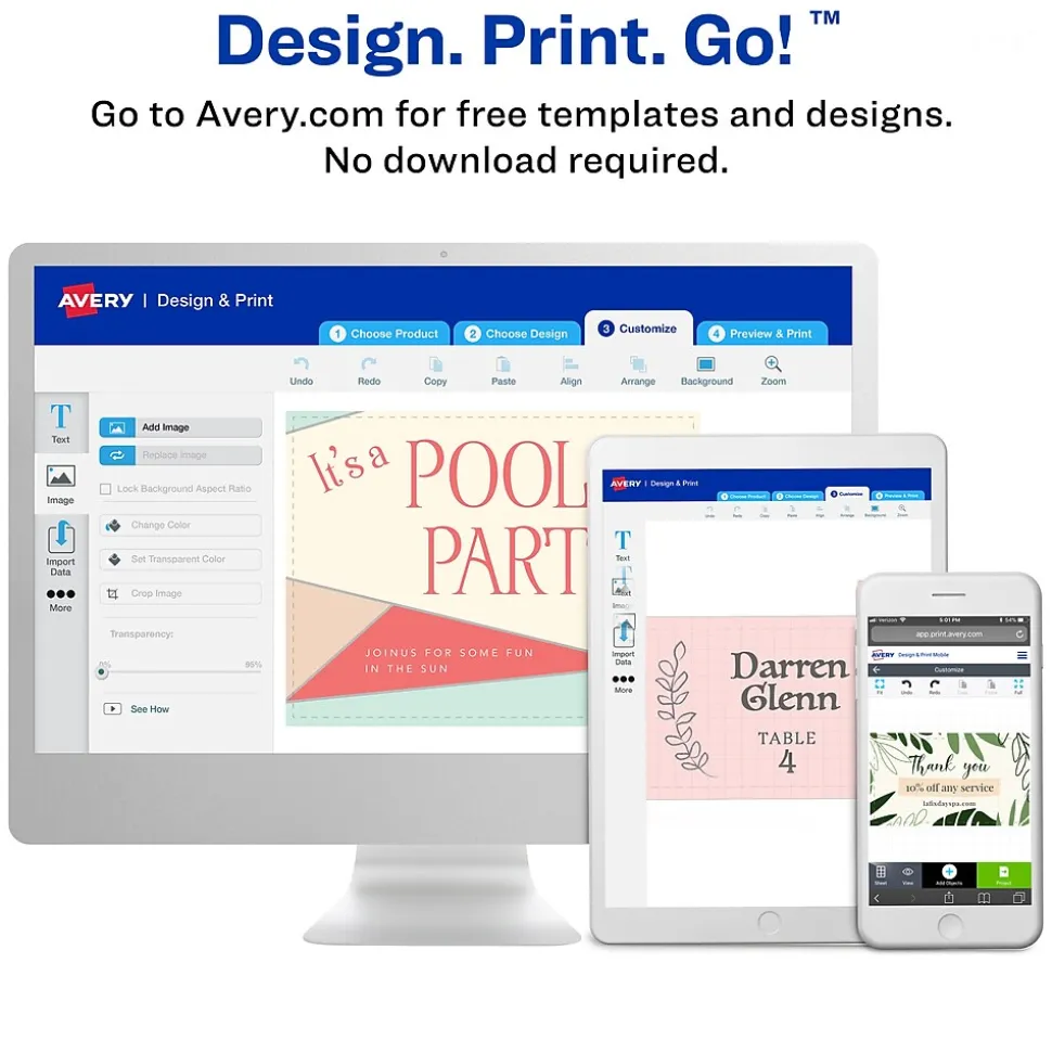 Avery Print-to-the-Edge Business Cards, 2" x 3 1/2", Matte White, 160 Per Pack (5881)