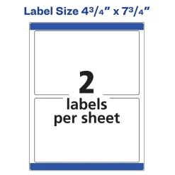Avery Print-to-the-Edge Color Laser Shipping Labels, 4-3/4