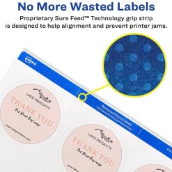 Avery Print-to-the-Edge Laser/Inkjet Round Labels, 2 1/2