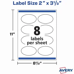 Avery Print-to-the-Edge Laser/Inkjet Oval Labels, 2