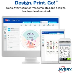 Avery Print-to-the-Edge Laser/Inkjet Square Labels, 2