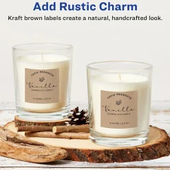 Avery Print-to-the-Edge Laser/Inkjet Square Labels, 2" x 2", Kraft Brown, 300 Labels/Pack (22846)