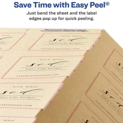 Avery Print-to-the-Edge Laser/Inkjet Square Labels, 2