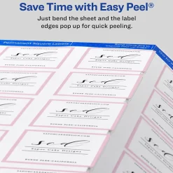 Avery Print-to-the-Edge Laser/Inkjet Square Labels, 1 1/2