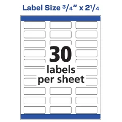 Avery Print-to-the-Edge Laser Address Labels, 3/4