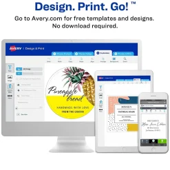 Avery Print-to-the-Edge Laser Arched Labels, 3-1/2