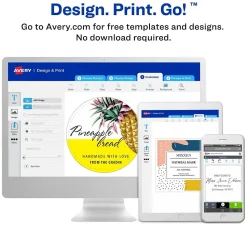 Avery Print-to-the-Edge Laser/Inkjet Round Labels, 2 1/2