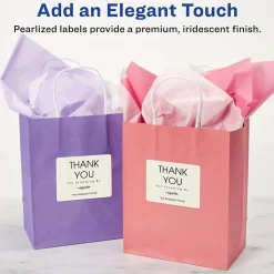 Avery Print-to-the-Edge Laser/Inkjet Rectangle Labels, 3" x 3 3/4", Pearlized Ivory, 48 Labels/Pack (22823)