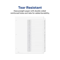 Avery Ready Index Customizable Table of Contents A-Z Tab Dividers, White Tabs, 6 Sets (11829)