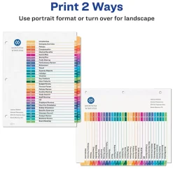 Avery Ready Index Table of Contents Paper Dividers, 1-31 Tabs, Multicolor, 6 Sets/Pack (11831)