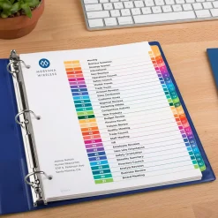 Avery Ready Index Table of Contents Paper Dividers, 1-31 Tabs, Multicolor, 6 Sets/Pack (11831)