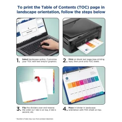 Avery Ready Index Table of Contents Paper Dividers, 1-31 Tabs, Multicolor, 6 Sets/Pack (11831)