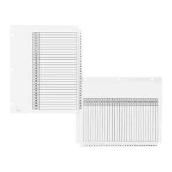 Avery Ready Index Table of Contents Paper Dividers, 1-31 Tabs, White, 6 Sets/Pack (11827)